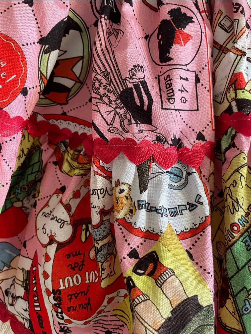 LITTLE MOPPET SHOP Sweet Vintage VALENTINE Print Little GIRL’S SKIRT Size 5